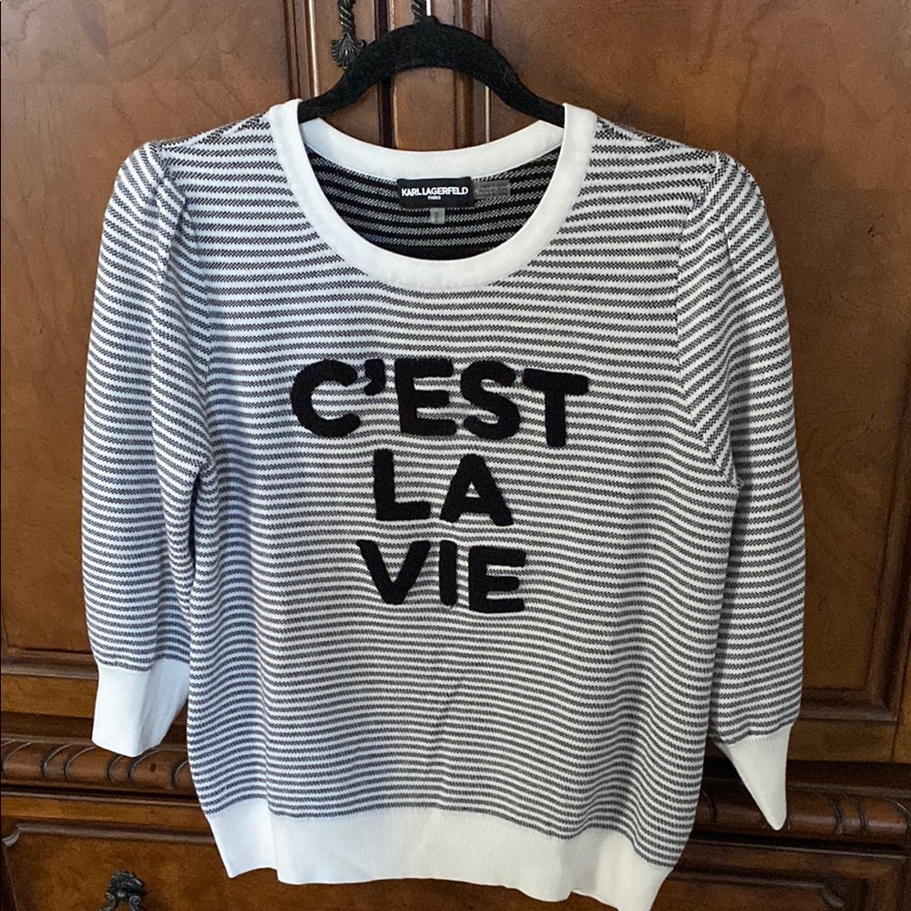 Karl Lagerfeld Black and White Women's Sweater